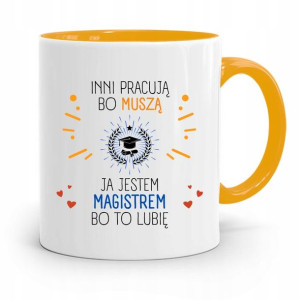 Dla Magistra Kubek Żółty Na Prezent Na Urodziny