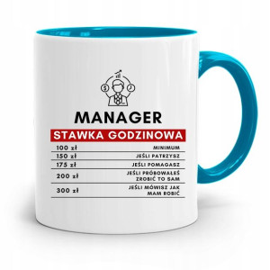 Dla Managera Menadżera Kubek Błękitny Prezent