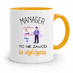 Dla Managera Menadżera Kubek Żółty Prezent