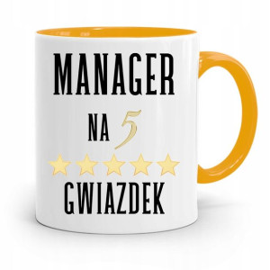 Dla Managera Menadżera Kubek Żółty Prezent