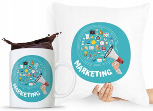 Dla Marketingowca Zestaw Poduszka + Kubek Prezent