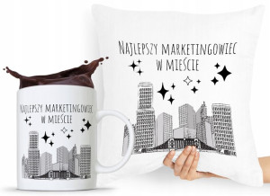 Dla Marketingowca Zestaw Poduszka + Kubek Prezent