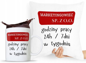 Dla Marketingowca Zestaw Poduszka + Kubek Prezent