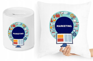 Dla Marketingowca Zestaw Poduszka + Skarbonka