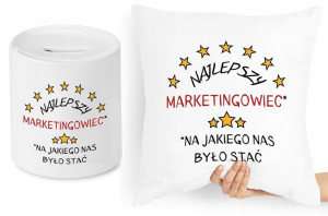 Dla Marketingowca Zestaw Poduszka + Skarbonka