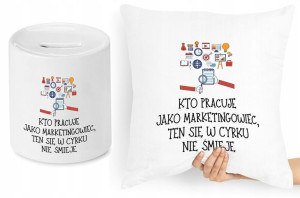 Dla Marketingowca Zestaw Poduszka + Skarbonka