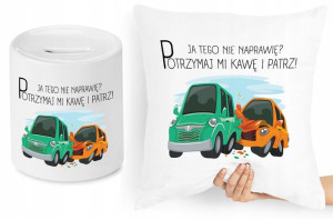 Dla Mechanika Zestaw Poduszka + Skarbonka Prezent