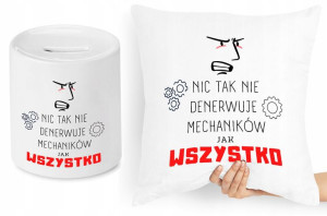 Dla Mechanika Zestaw Poduszka + Skarbonka Prezent
