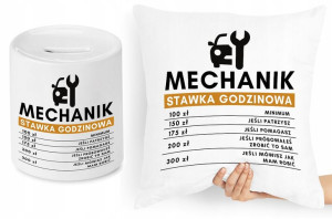 Dla Mechanika Zestaw Poduszka + Skarbonka Prezent