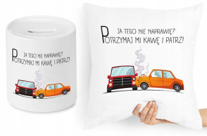 Dla Mechanika Zestaw Poduszka + Skarbonka Prezent