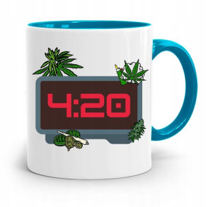 Dla Palaczy Jaraczy 420 Cbd Kubek Błękitny Prezent