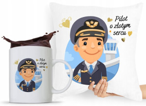 Dla Pilota Zestaw Poduszka + Kubek Prezent