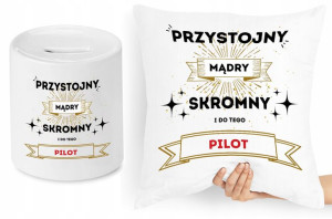 Dla Pilota Zestaw Poduszka + Skarbonka Prezent
