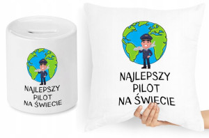 Dla Pilota Zestaw Poduszka + Skarbonka Prezent