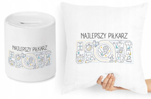 Dla Piłkarza Zestaw Poduszka + Skarbonka Prezent