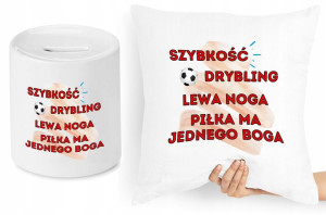Dla Piłkarza Zestaw Poduszka + Skarbonka Prezent
