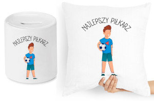Dla Piłkarza Zestaw Poduszka + Skarbonka Prezent