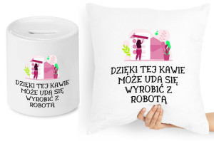 Dla Pracownika Zestaw Poduszka + Skarbonka Prezent
