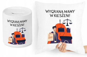 Dla Prawnika Zestaw Poduszka + Skarbonka Prezent