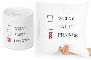 Dla Prawnika Zestaw Poduszka + Skarbonka Prezent