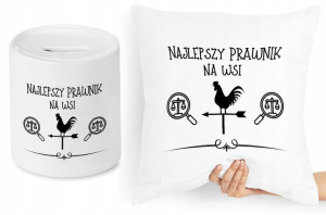 Dla Prawnika Zestaw Poduszka + Skarbonka Prezent
