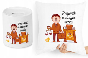 Dla Prawnika Zestaw Poduszka + Skarbonka Prezent