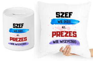Dla Prezesa Zestaw Poduszka + Skarbonka Prezent
