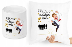 Dla Prezesa Zestaw Poduszka + Skarbonka Prezent