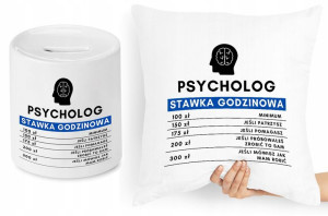 Dla Psychologa Zestaw Poduszka + Skarbonka Prezent