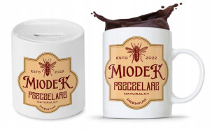 Dla Pszczelarza Prezent Zestaw Kubek + Skarbonka