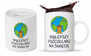 Dla Pszczelarza Prezent Zestaw Kubek + Skarbonka