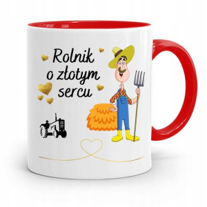 Dla Rolnika Kubek Czerwony Rolnik O Złotym Sercu