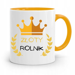 Dla Rolnika Kubek Zółty Złoty Rolnik Prezent