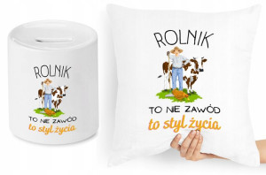 Dla Rolnika Zestaw Poduszka + Skarbonka Prezent