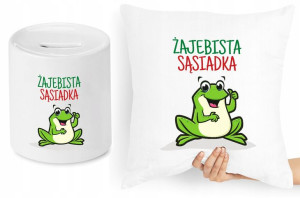 Dla Sąsiada Sąsiadki Zestaw Poduszka + Skarbonka