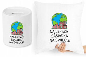 Dla Sąsiada Sąsiadki Zestaw Poduszka + Skarbonka