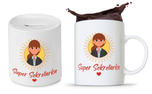 Dla Sekretarki Zestaw Kubek + Skarbonka Prezent