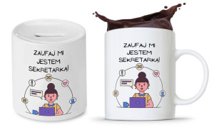 Dla Sekretarki Zestaw Kubek + Skarbonka Prezent