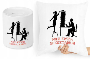 Dla Sekretarki Zestaw Poduszka + Skarbonka
