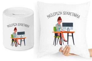 Dla Sekretarki Zestaw Poduszka + Skarbonka