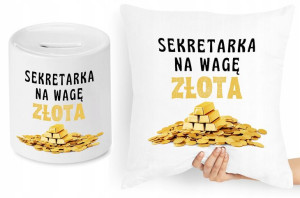 Dla Sekretarki Zestaw Poduszka + Skarbonka