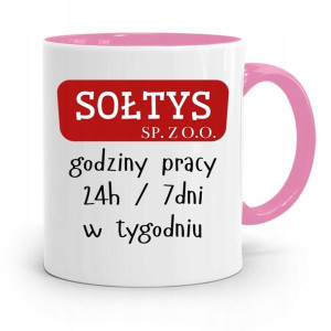 Dla Sołtysa Kubek Różowy Godziny Pracy Prezent