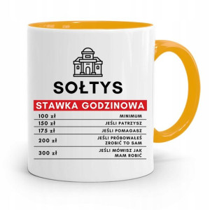 Dla Sołtysa Kubek Żółty Stawka Godzinowa Prezent