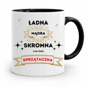 Dla Sprzątaczki Kubek Czarny Na Prezent Urodziny