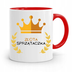 Dla Sprzątaczki Kubek Czerwony Na Prezent Urodziny