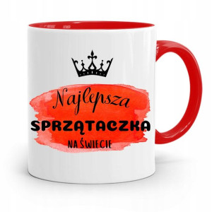 Dla Sprzątaczki Kubek Czerwony Na Prezent Urodziny