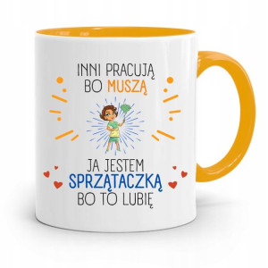 Dla Sprzątaczki Kubek Żółty Na Prezent Urodziny