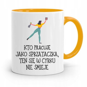Dla Sprzątaczki Kubek Żółty Na Prezent Urodziny