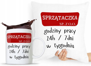 Dla Sprzątaczki Zestaw Poduszka + Kubek Prezent