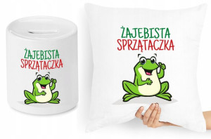 Dla Sprzątaczki Zestaw Poduszka + Skarbonka